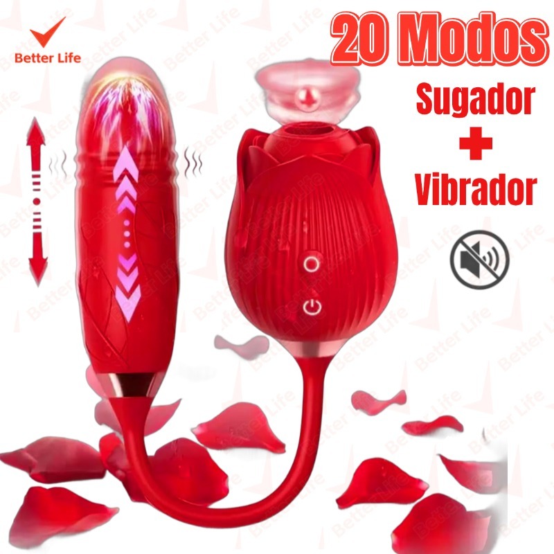 Vibrador Rosa Sugador de Clitoris com Vibrador vai e vem, Clitóris Vagina e Anal Recarregável-BT em Oferta na Shopee