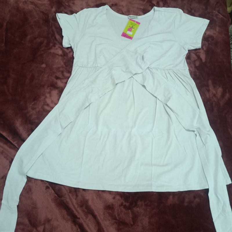 Vestido Gestante Nylon Branco GG