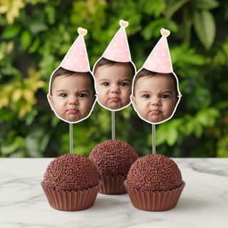 Topo de Doce Personalizado com Rostinho / Envie no chat em Oferta na Shopee