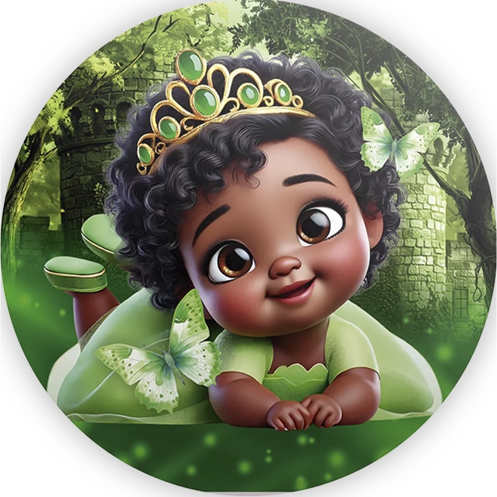 Painel para Festa Sublimado Redondo Tema: Tiana 50X50 em Oferta na Shopee