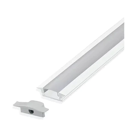 Kit 10 de 1 metros Perfil Slim Para Fita Led Alumínio Sobrepor e Embutir Preto Branco  1m