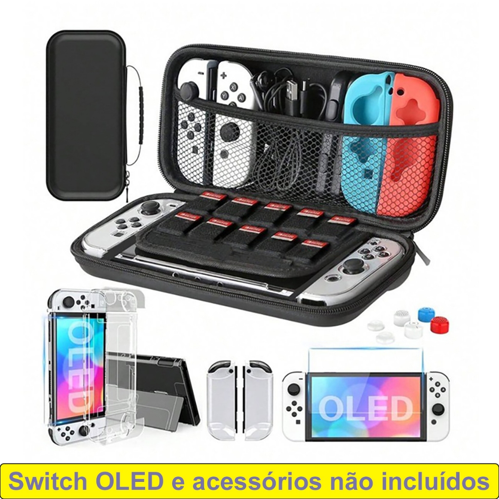 Estojo de Transporte para Gamepad do Switch Organizador para Switch/Switch OLED com 8 Slots para Cartuchos de Jogos em Oferta na Shopee