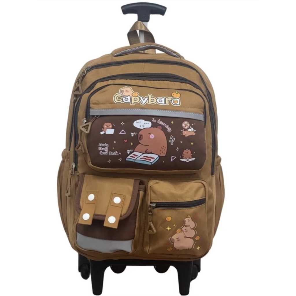 Mochila com Rodinhas Capivara Fofa – Infantil, Divertida e Confortável em Oferta na Shopee