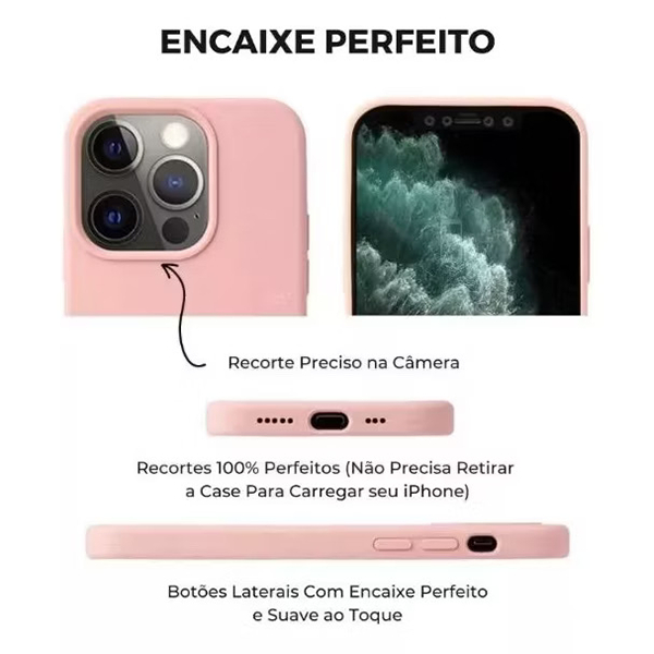 Capinha Case Silicone Aveludada Para iPhone 16/16Pro/16ProMax Premium