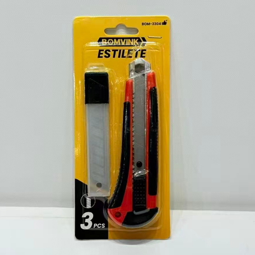 Estilete Profissional Emborrachado Com Trava 18mm Vonder Fita Banana Adesiva de Espuma Dupla Face 19mm x 5,5m Profission