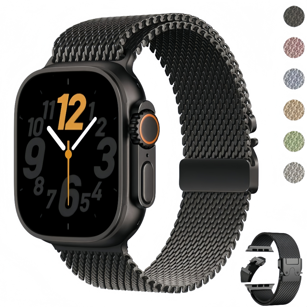 Pulseira De Milano Aço inoxidável+Mudar Ultra Case Kit Para Apple Watch 44mm 42m