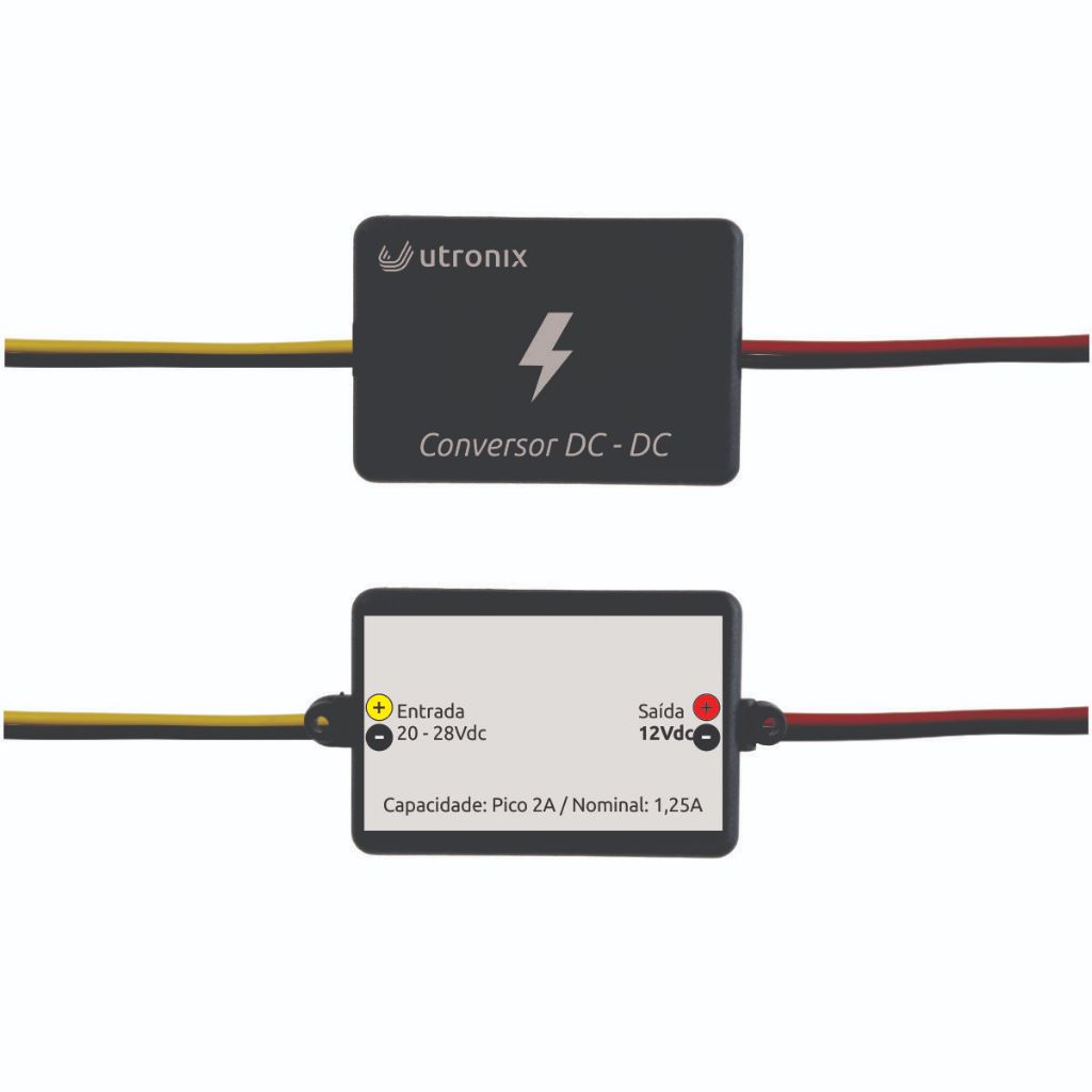 Conversor de tensão de 24V para 12V 2A universal entrada 24V saida 12V