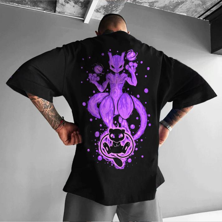 Camisa camiseta basica e oversized mew mewtwo psiquico anime anime em algodao unissex