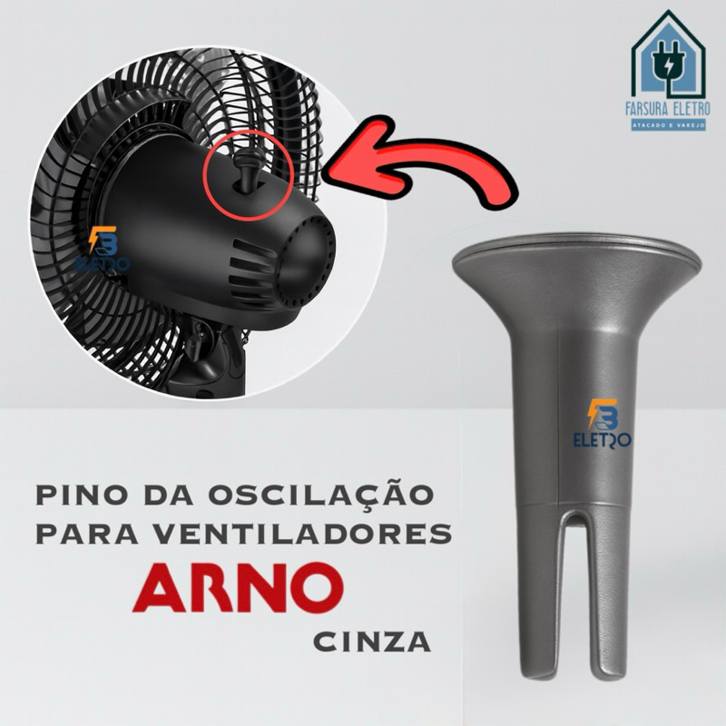Pino Botão da Oscilação para Ventilador Arno Turbo 30cm 40cm 50cm ( COR CINZA )