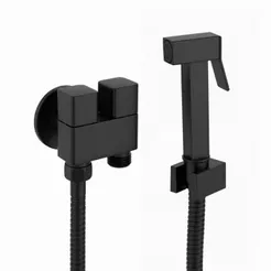 Ducha Higiênica Vaso Sanitário Dupla Saida Preto Fosco Mangueira 120m Metal Luxo