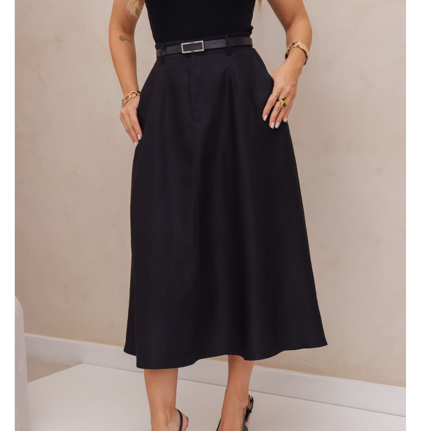Saia moda feminina marrante com bolso/sem cinto/YF182