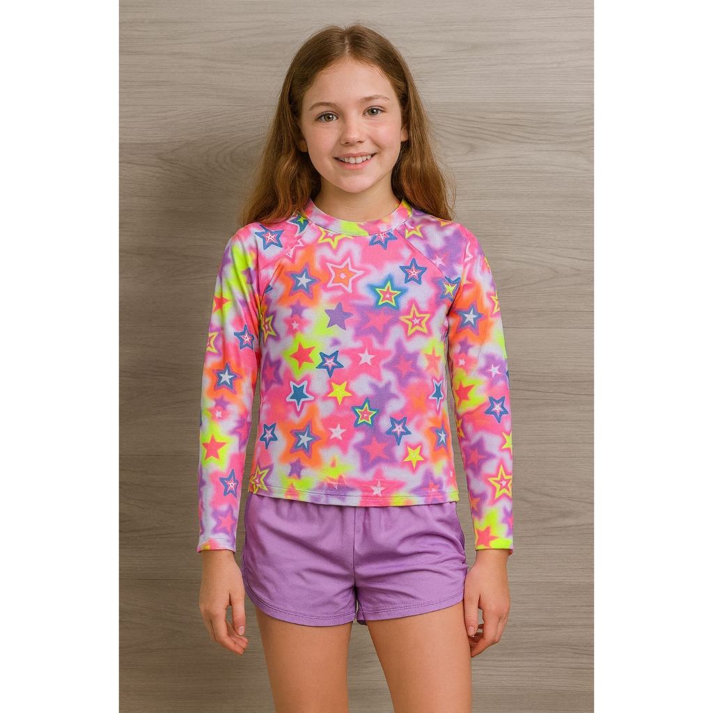 Kit Moda Praia Infantil Juvenil Meninas Proteção Solar UV50+ 12/14/16 anos em Oferta na Shopee