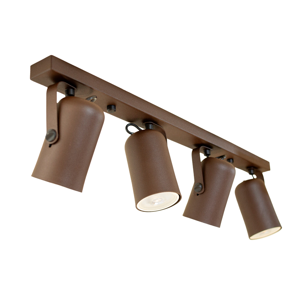 Trilho 4 Spots Direcionáveis Luminária Teto Marrom Sala em Oferta na Shopee