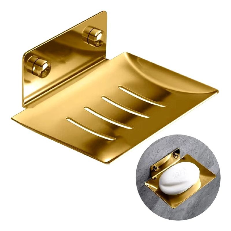 Saboneteira Dourada Banheiro Porta Sabonete Luxo Inox 304 017
