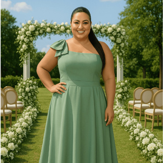 Vestido Longo Plus Size Festa Feminino Casamento Madrinha De Um Ombro Só Laço G1 g2 g3 em Oferta na Shopee