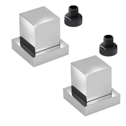 2 Acabamento Para Registro Padrão Docol 20 Estrias Quadrado Cromado Metal 1/2 3/4