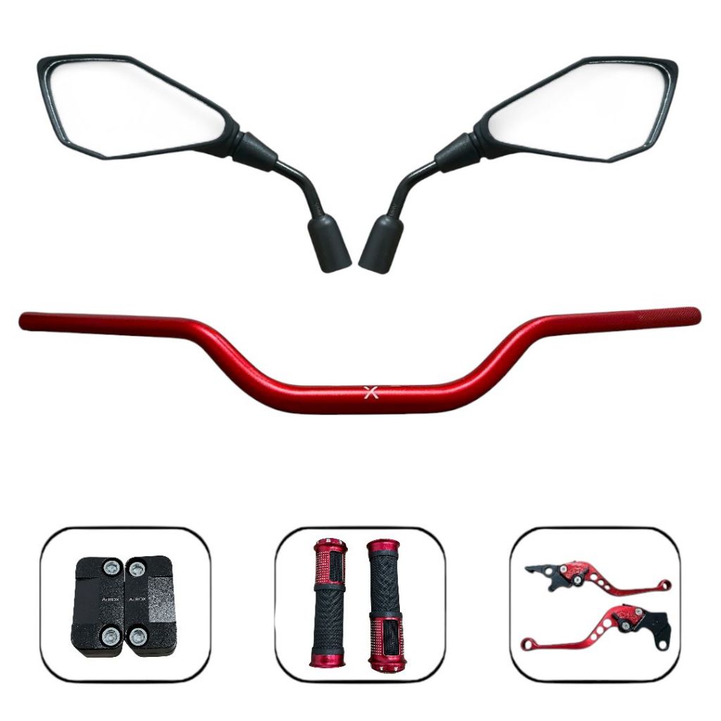 Kit Par Retrovisor Manete Manopla Guidão Freio A Disco Yamaha Xtz 250 Tenere