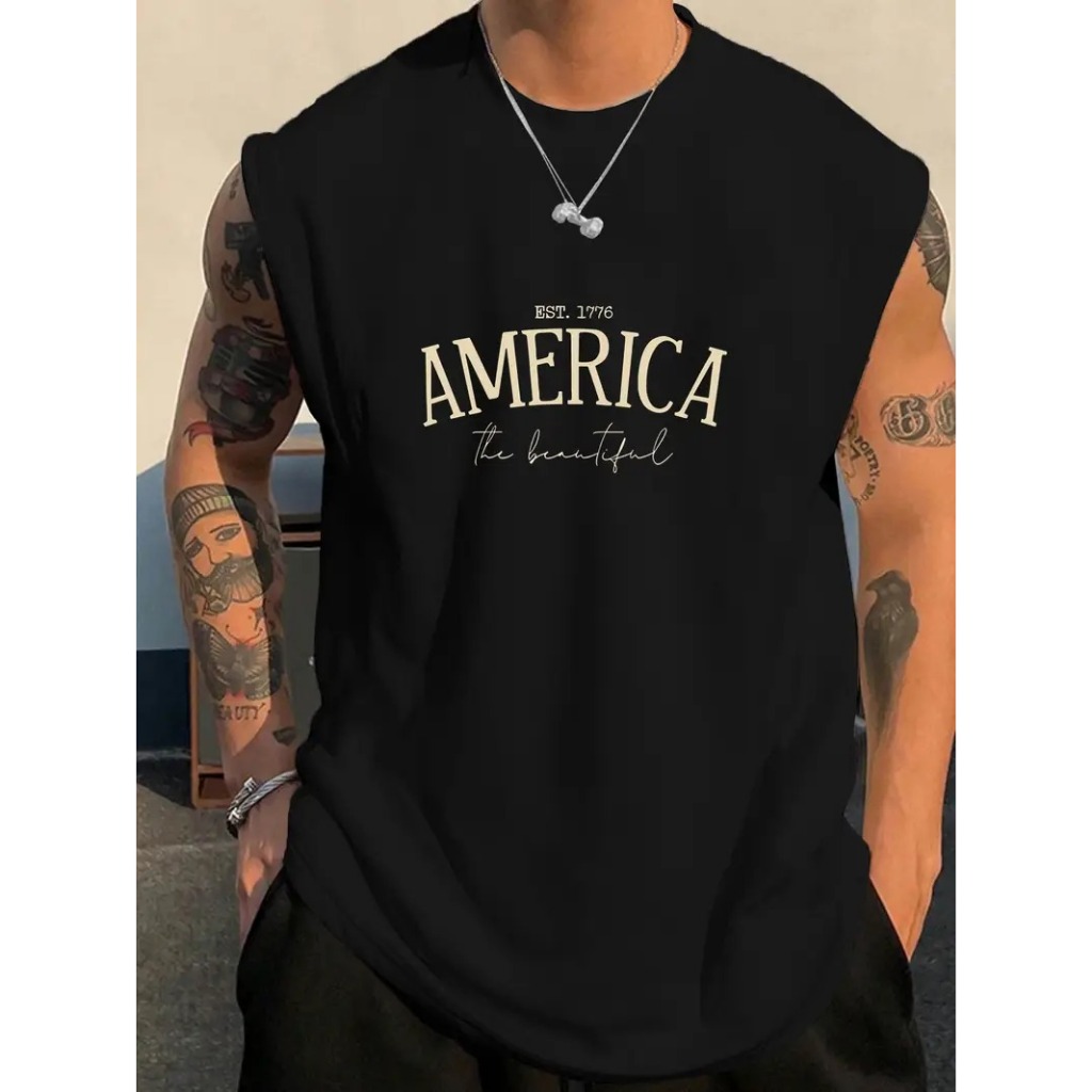 Regata Machão América the beautiful Camisa Cavada Algodão Masculina Casual Treino Esporte Casual