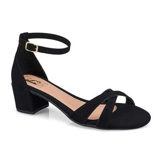 Sandália Feminina em X Nobuk Saltinho Quadrado 203-025 em Oferta na Shopee
