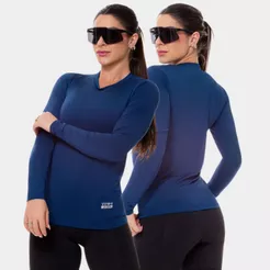 Camiseta Feminina Proteção Uv Segunda Pele Térmica Manga Comprida Verão Praia Solar