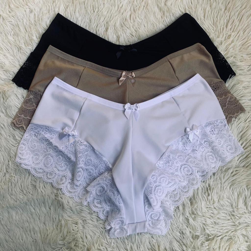 Kit Calcinha Short Cintura Alta Microfibra Lingerie Sexy Calcinha Modeladora em Oferta na Shopee
