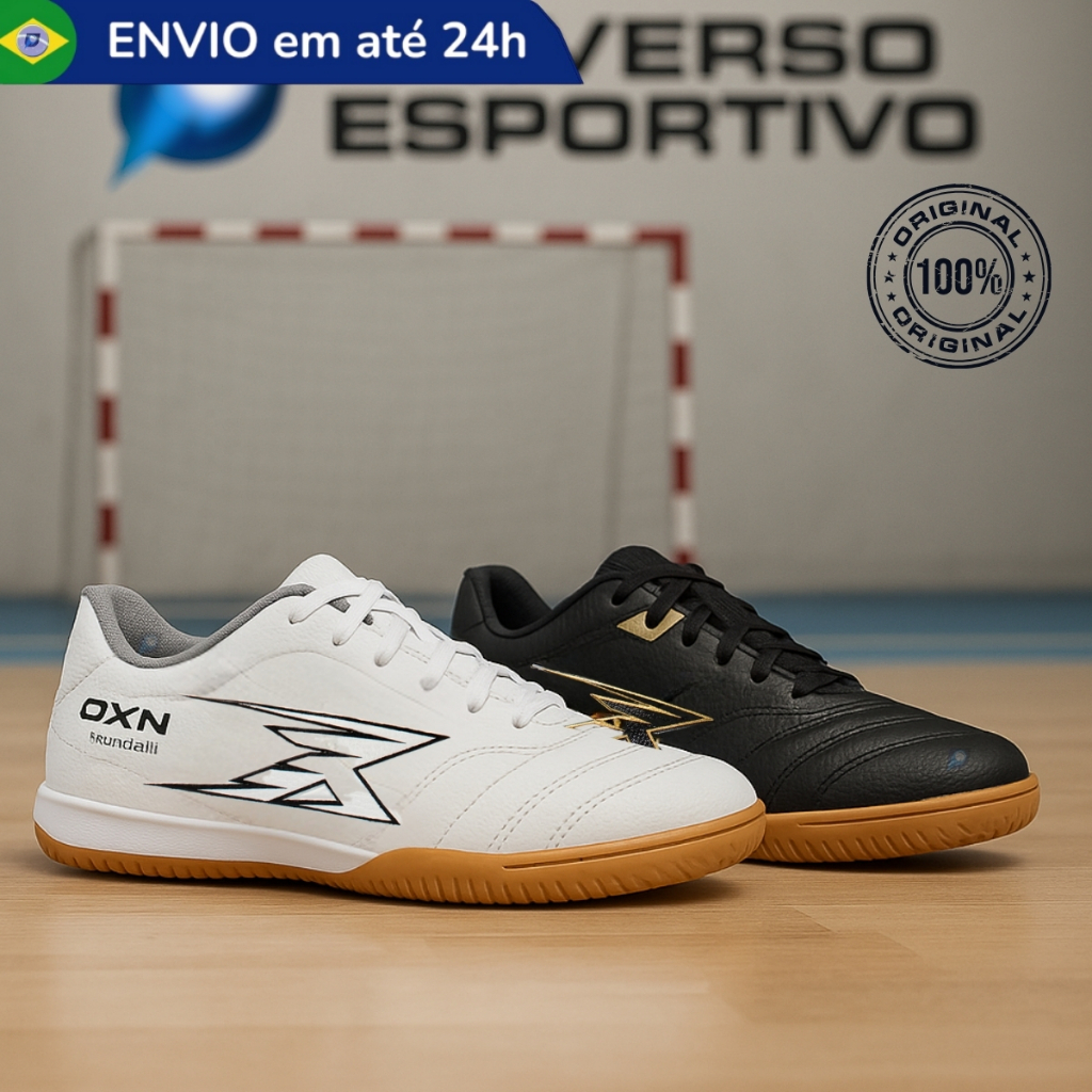 Chuteira Futsal Masculino Adulto Oxn Rio Mundialli Oficial Quadra Salão