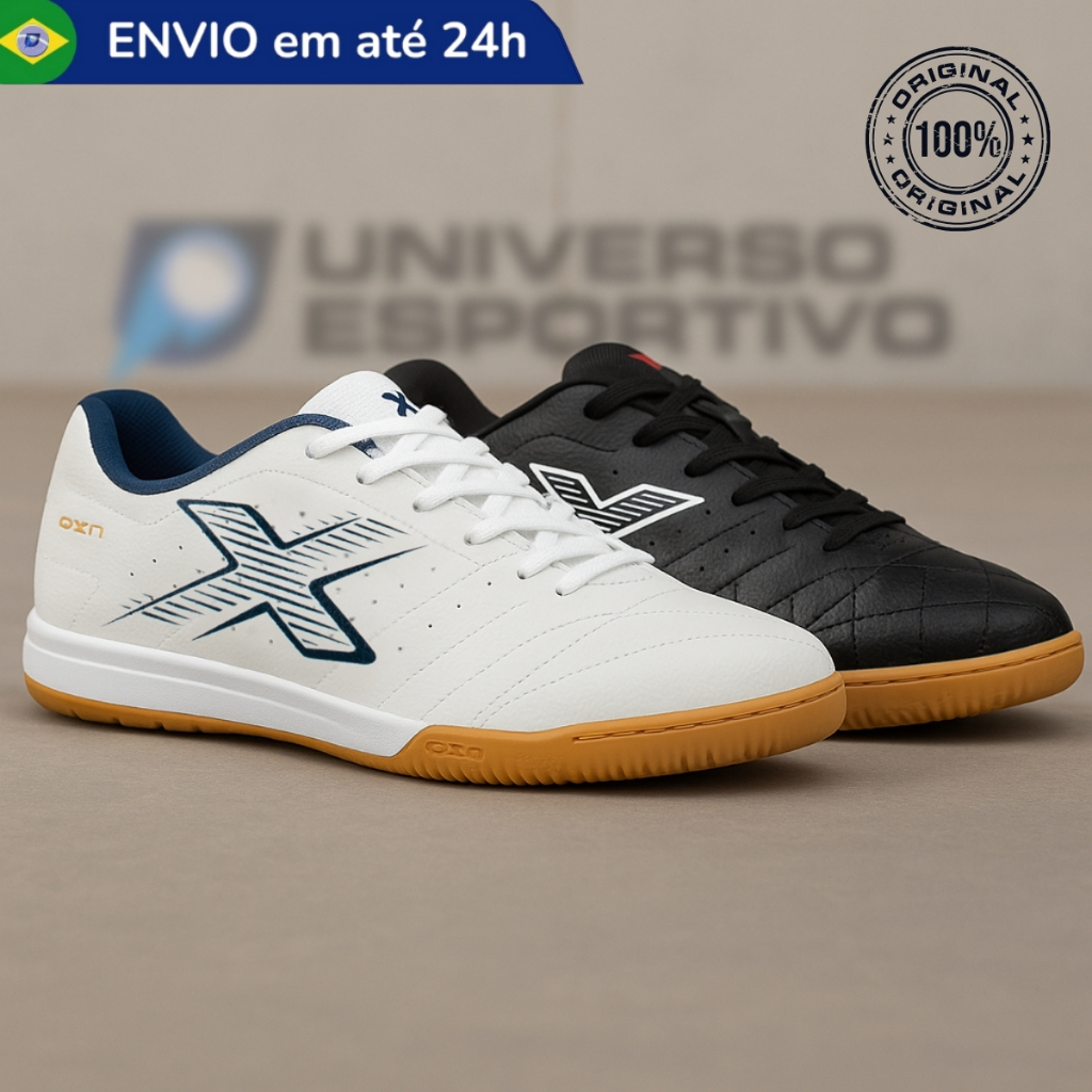 Chuteira Futsal Quadra Salão - Costurada Adulto Masculino Oxn Rio 2 Profissional