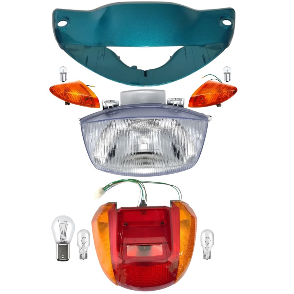 Carenagem Farol, Piscas, Lanterna, Lâmpada Biz 100 Verde 2000