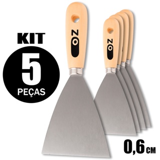Kit Espátula De Aço E Cabo De Madeira Gesseiro Pintor C/5 Peças 06cm em Oferta na Shopee