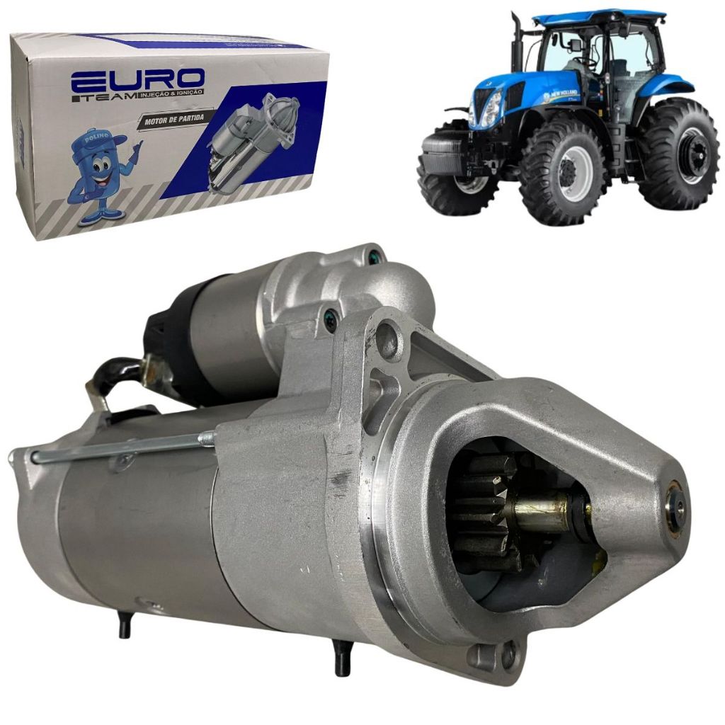 Motor de Partida 10d 12v Para Tratores Case 125 140 155 125 New Holland Ts6000 Ts6030 Tm7030