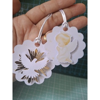 Tag Religiosa Batizado Anjinho Espírito Santo | Kit 20, 30  Unidades em Oferta na Shopee