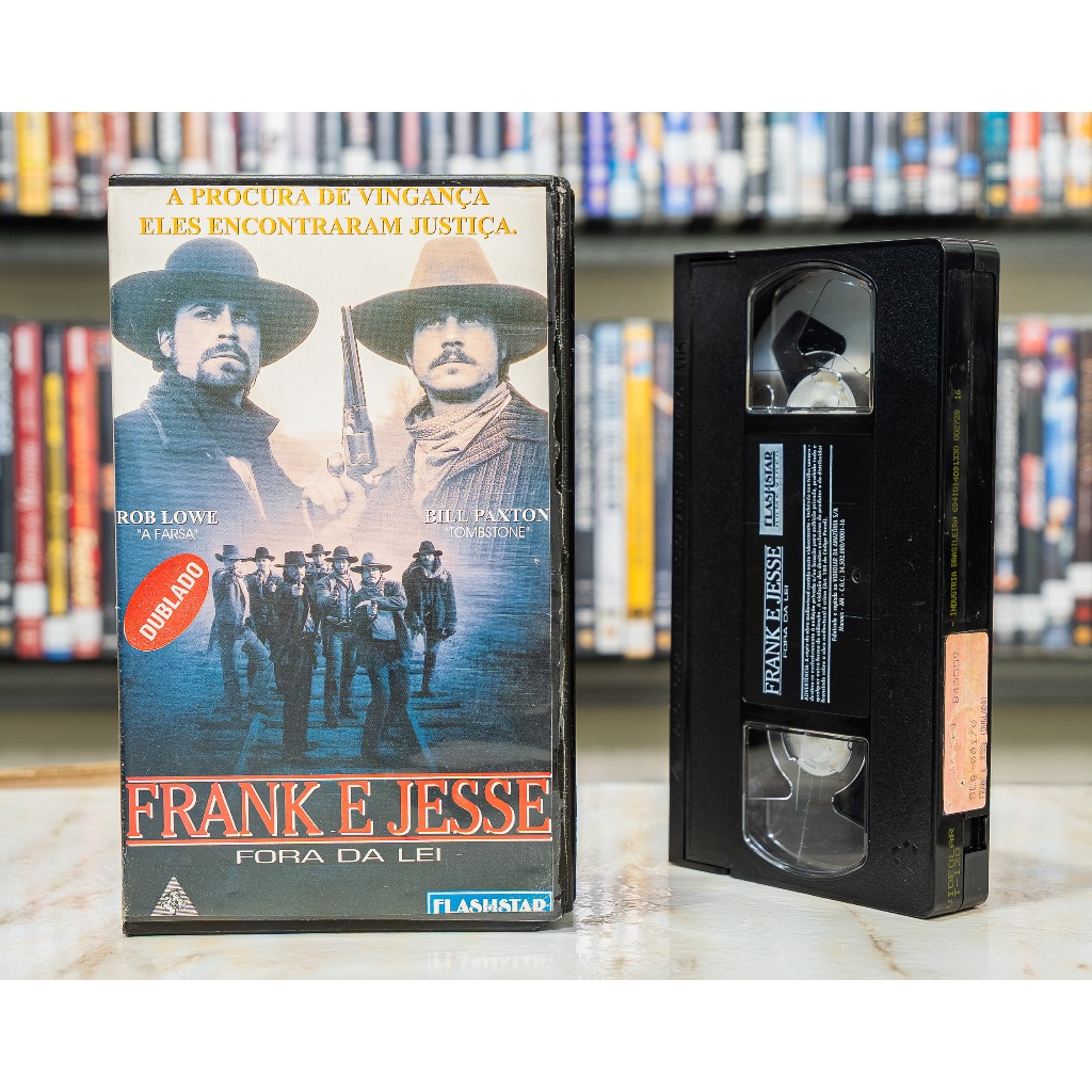 VHS Frank e Jesse - Fora da Lei - DUBLADO - Bill Paxton Rob Lowe - Original - Fita de Vídeo Filme - Faroeste - Raro