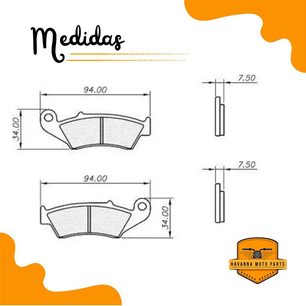 Kit Pastilhas de Freio Xre 300 Sem Abs 2009-2018 / Nx 400 Falcon Potenza — imagem 2 de 2