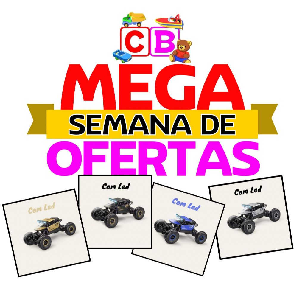 Carrinho Controle 4x4 Monster Baterias Recarregável Menor Preço — R$ 159,00 em Shopee