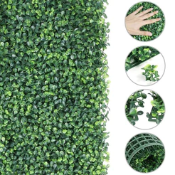 Kit de 15 Placas Buchinho Folhagem Artificial Grama Muro Verde 60x40 cm