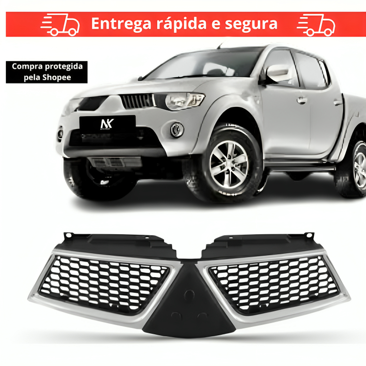 Grade Radiador Triton 2011 2012 Cromado Preto Colmeia