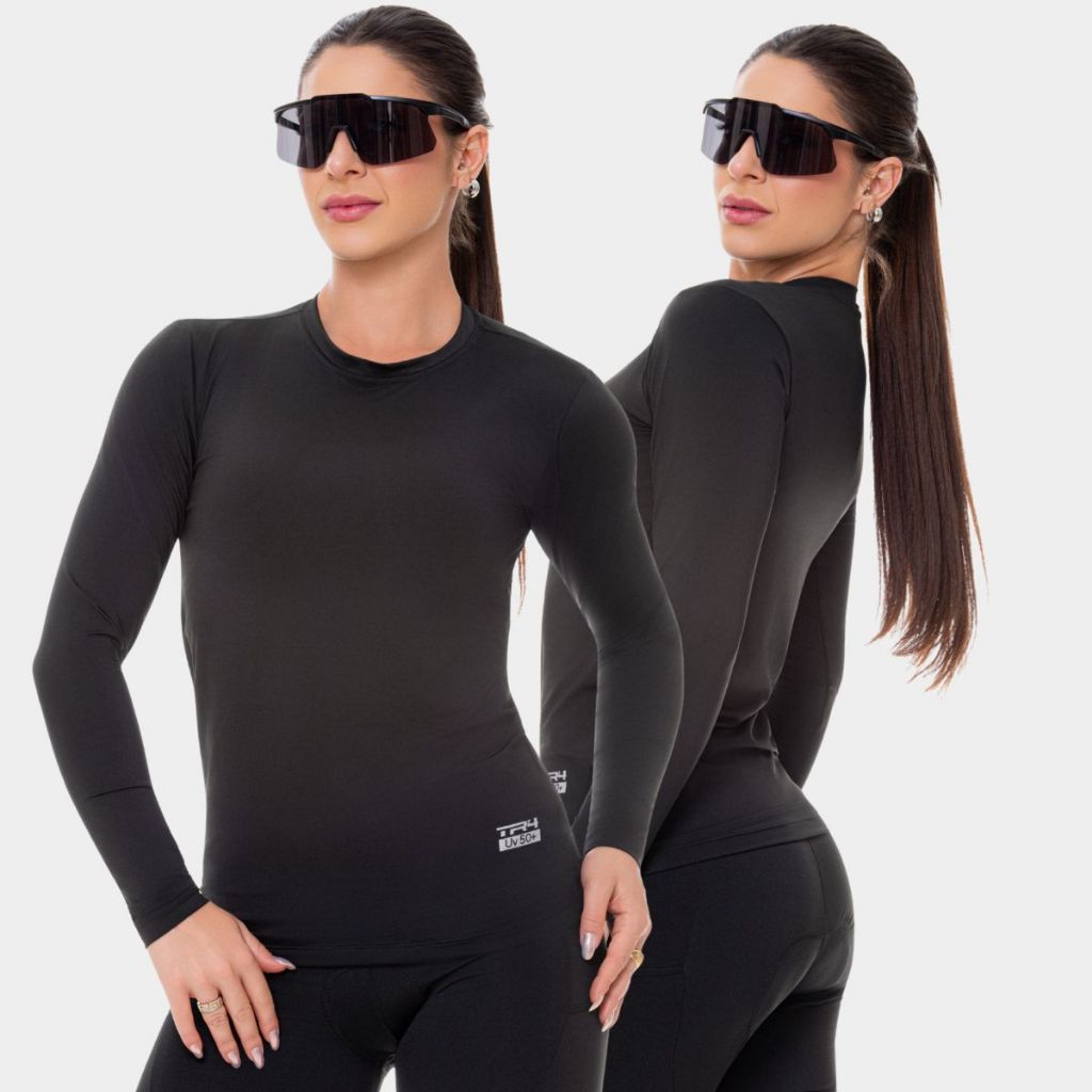Camiseta Camisa Feminina Manga Longa Proteção Solar UV Leve Confortável Praia Verão