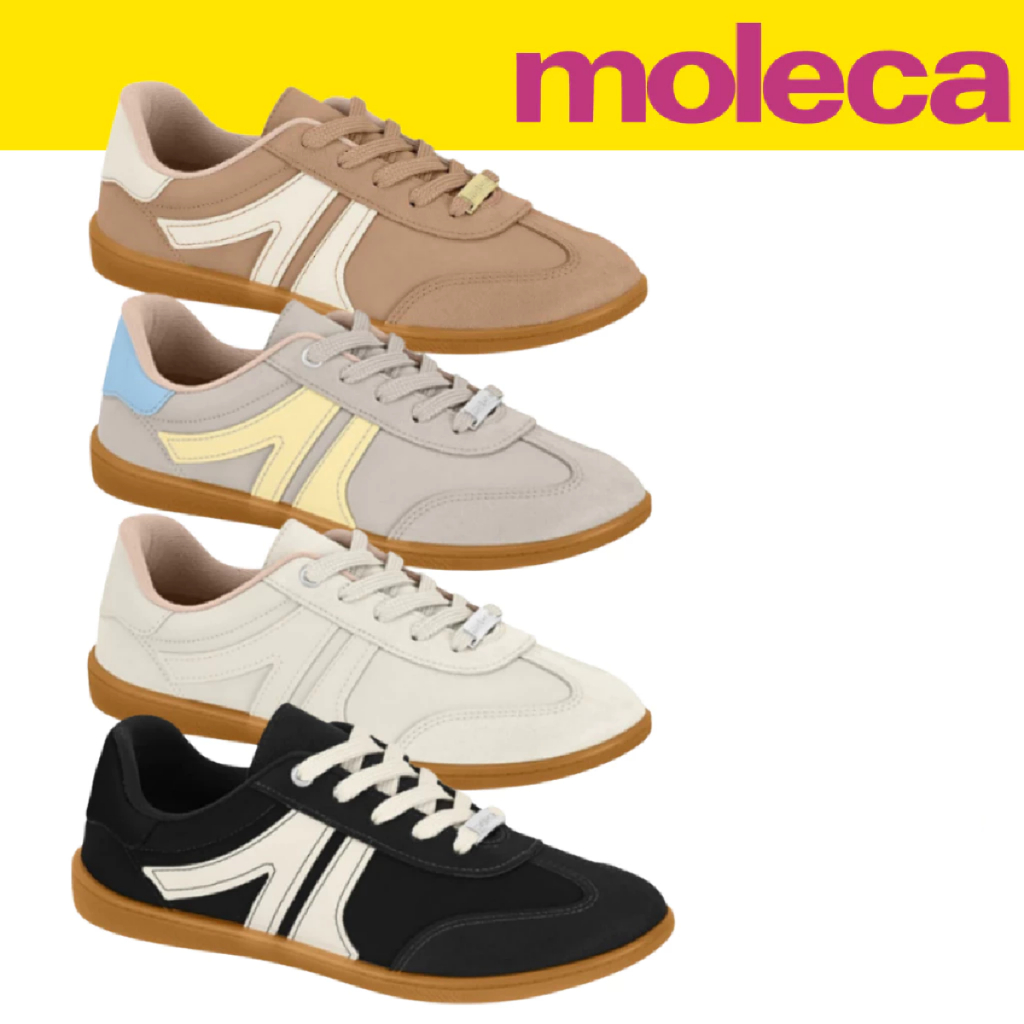 Tênis Feminino Moleca Nobuck Casual Super Confortável Baixo Moda Lançamento Original Envio Imediato