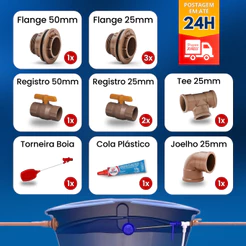 Kit Conexão Hidráulica Instalação De Caixa D' Água 11 Peças