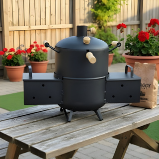 Defumador Mini Costelão Linguiça Com Grelha Churrasqueira Camping Pesca Acampamento em Oferta na Shopee