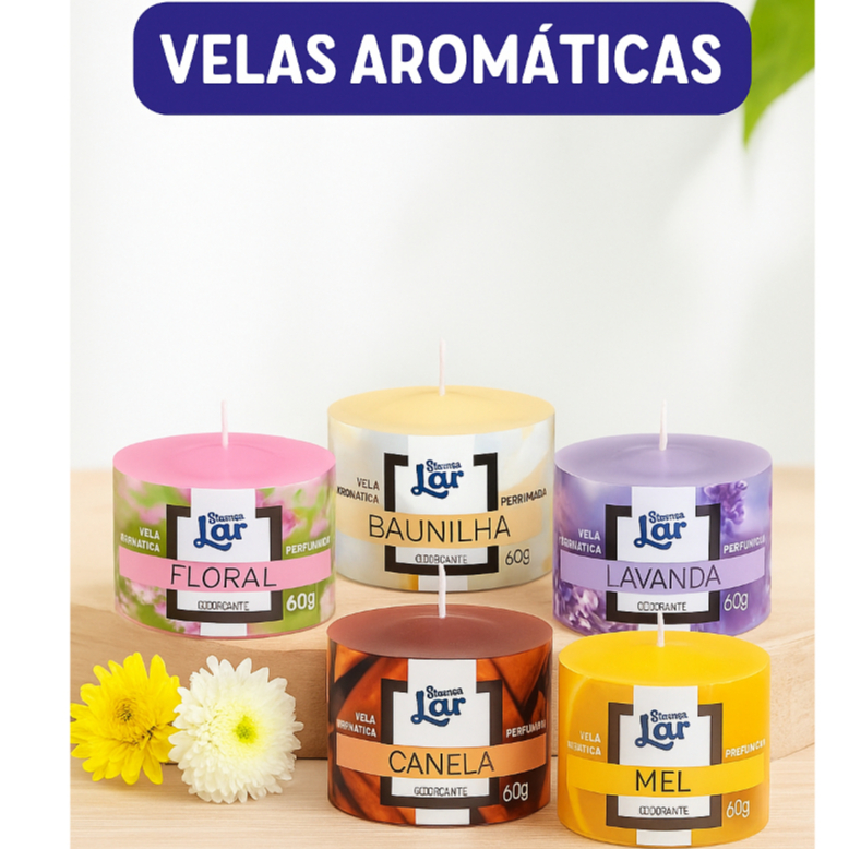 Vela Aromática perfumada decoração ambientes presente 60gr muito cheirosas