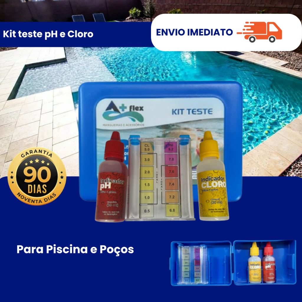 Kit Teste Análise Reagentes Medidor de Ph e Cloro Para Limpeza De Piscina em Oferta na Shopee