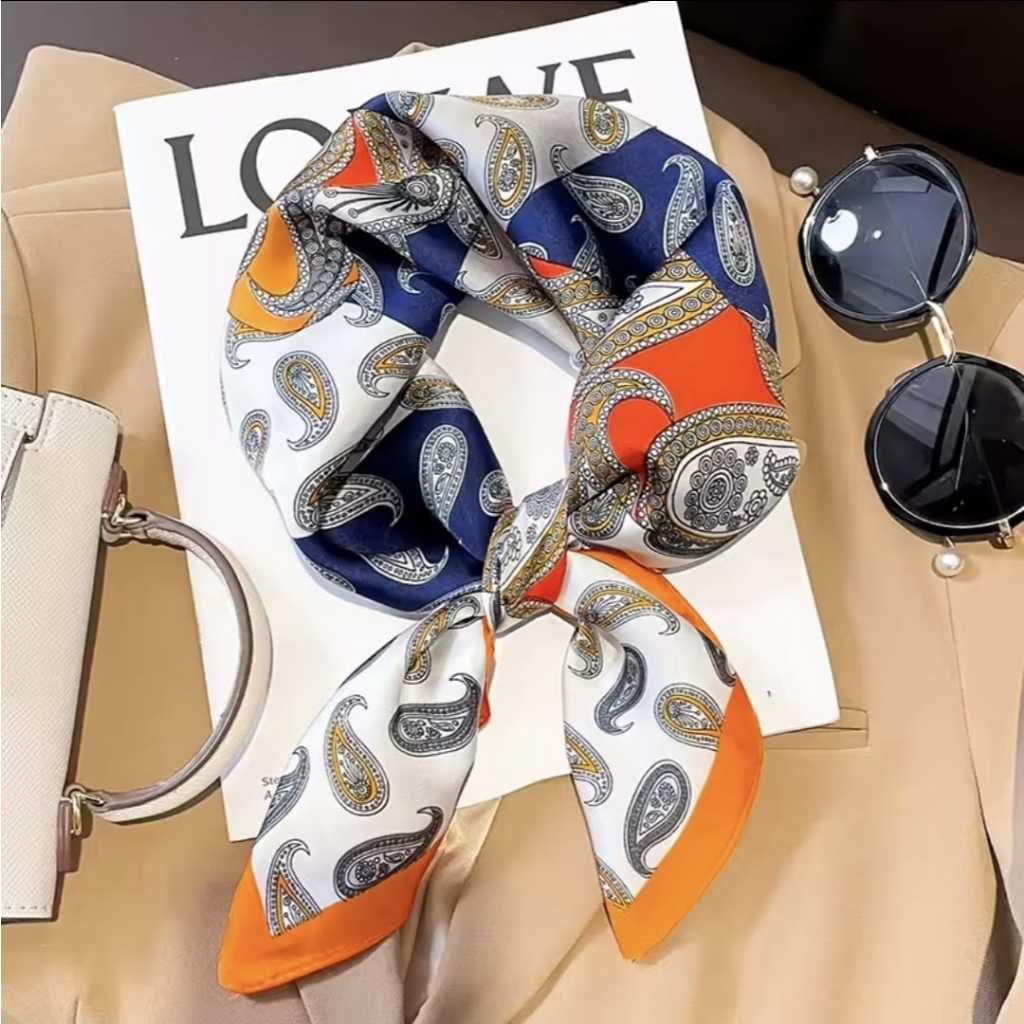 Lenço Feminino 90x90 Estampado Paisley | Lenço de Pescoço, Cabelo, Bolsa – Elegante e Versátil