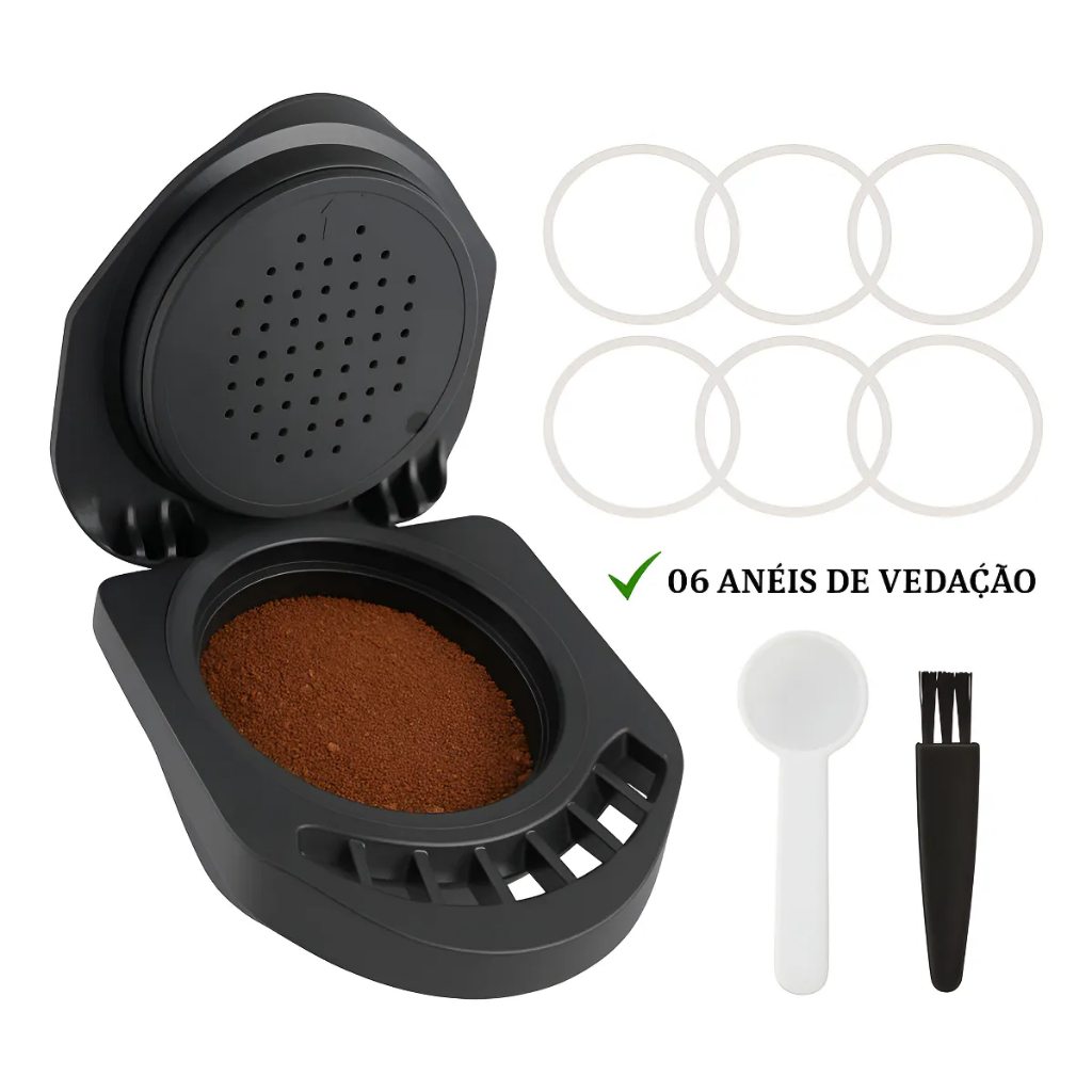 Adaptador Dolce Gusto para  Pó de Café MIBEA + 06 Aneis de Vedação Extra - MIniMe, Genio S e Touch