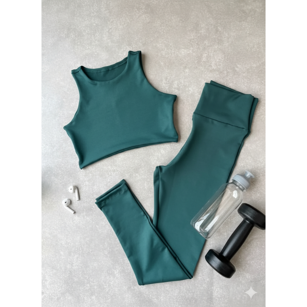 Conjunto Para Academia Blackout Fitness Zero Transparencia No Treino