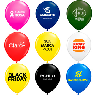 1000 Bexiga Personalizado Estampado Sua Marca Logo Balão em Oferta na Shopee
