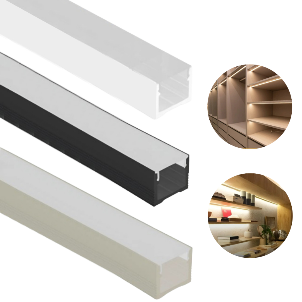 Kit 3 Perfil De Led Sobrepor Slim Baby 7mm 1m P/ Marcenaria Iluminação S/ Fita em Oferta na Shopee