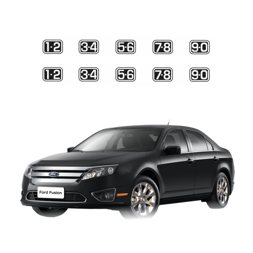 Kit Adesivo Porta Ford Fusion Edge Botão Senha Tecla Numero