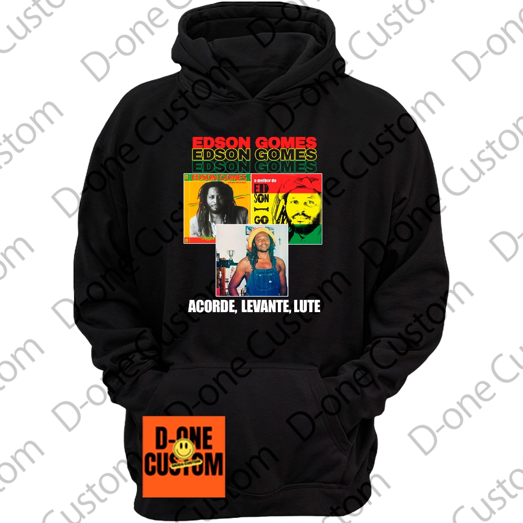 Moletom Blusa de Frio Edson Gomes Cantor Brasileiro Estampa Colorida Cor Reggae Acorde Levante Lute
