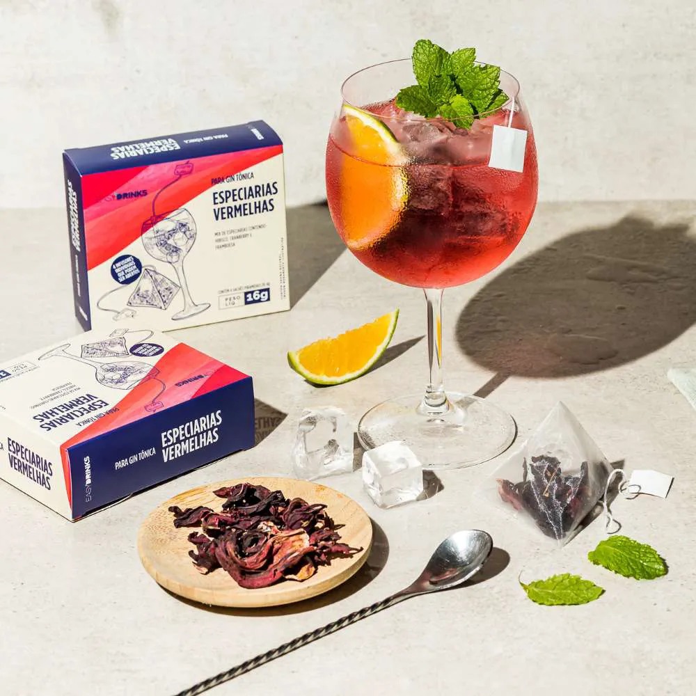Especiarias para Drinks Gin Infusor Frutas Vermelhas Hibisco Cranberry Framboesa Easydrinks 4 Saches 16g em Oferta na Shopee